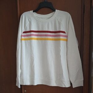 Sonoma Striped Cream Top Sz L